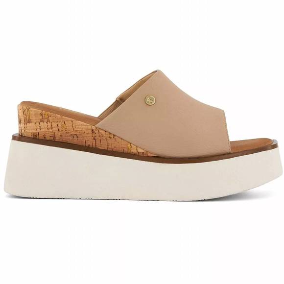 NEW ANDREA women's casual wedge platform sandals in nude - Picture 2 of 4